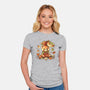 Red Panda Leaf Umbrella-Womens-Fitted-Tee-NemiMakeit