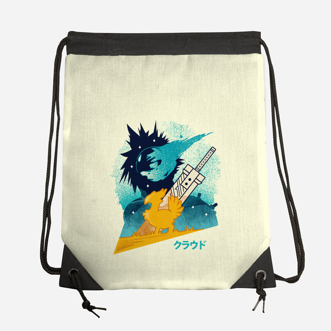 Cloud And Chocobo-None-Drawstring-Bag-Logozaste