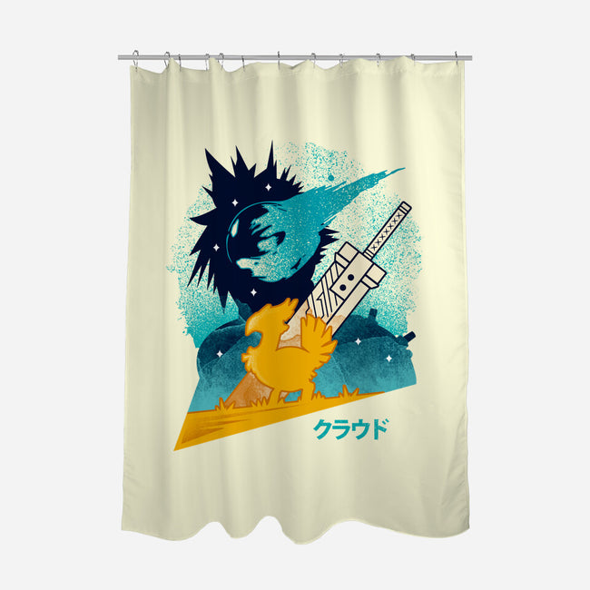 Cloud And Chocobo-None-Polyester-Shower Curtain-Logozaste