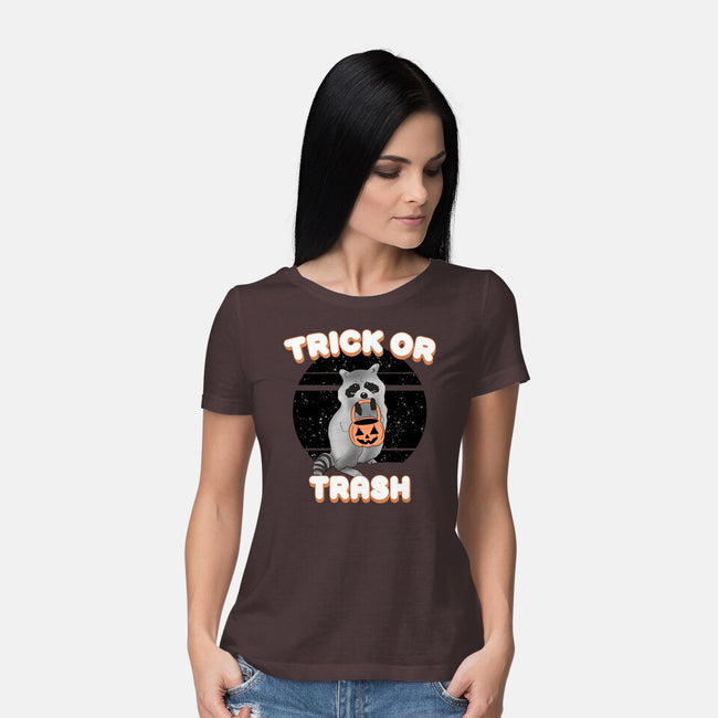 Trick Or Trash-Womens-Basic-Tee-MaxoArt