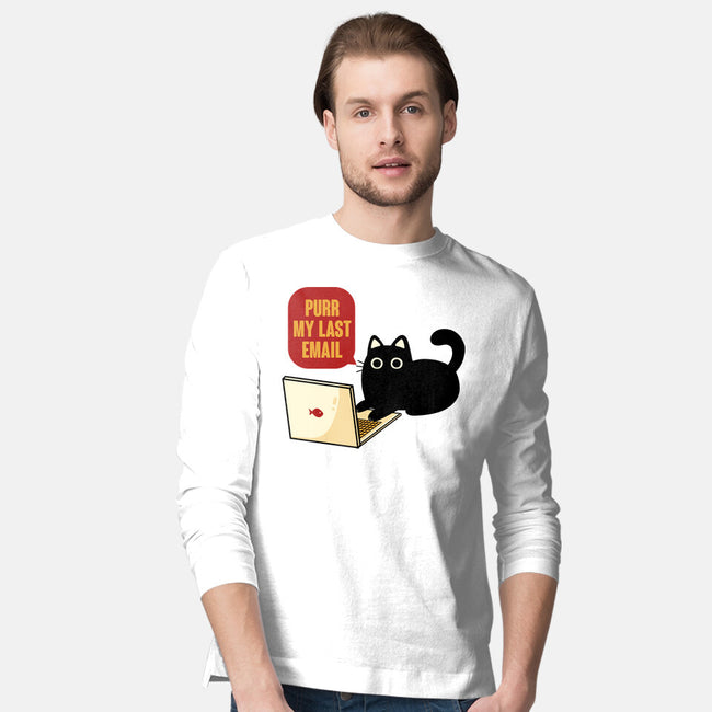 Purr My Last Email-Mens-Long Sleeved-Tee-tobefonseca