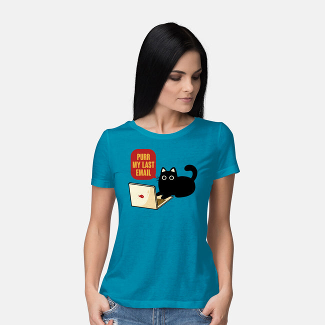 Purr My Last Email-Womens-Basic-Tee-tobefonseca