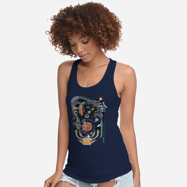 Pinball Space Machine-Womens-Racerback-Tank-tobefonseca