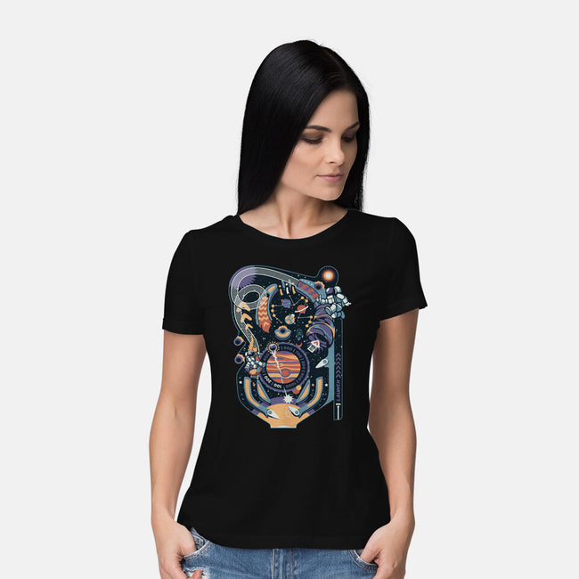 Pinball Space Machine-Womens-Basic-Tee-tobefonseca