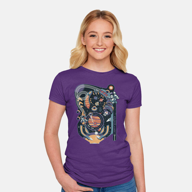 Pinball Space Machine-Womens-Fitted-Tee-tobefonseca