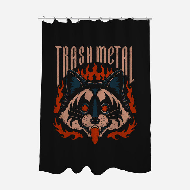 Trash Metal Raccoon-None-Polyester-Shower Curtain-Thiago Correa