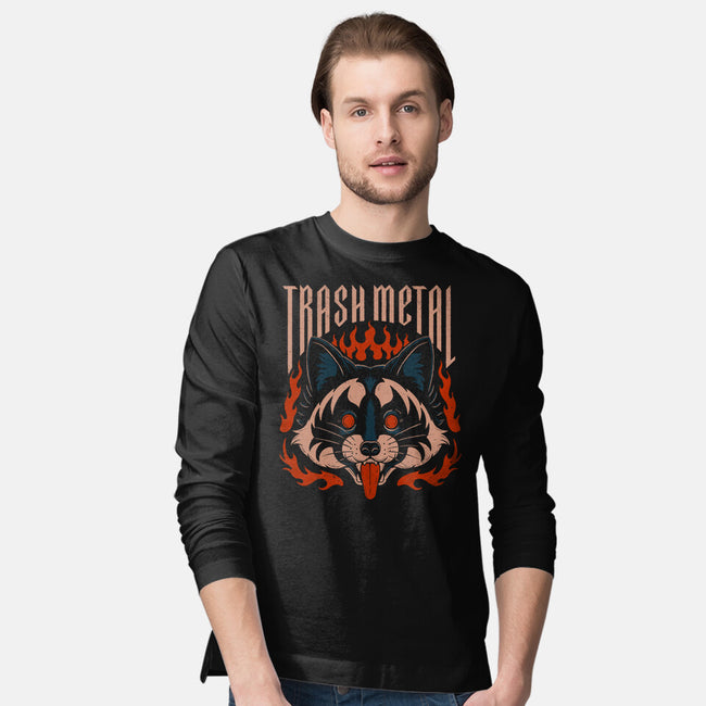 Trash Metal Raccoon-Mens-Long Sleeved-Tee-Thiago Correa