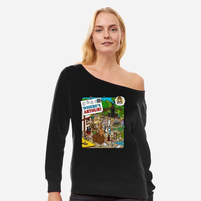 Where’s Arthur?-Womens-Off Shoulder-Sweatshirt-drbutler