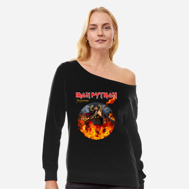 Iron Python-Womens-Off Shoulder-Sweatshirt-drbutler