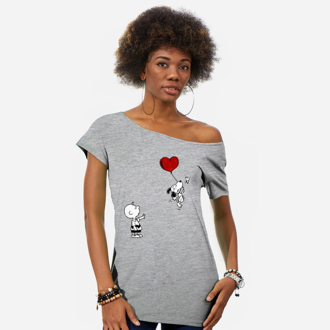 Balloon Beagle-Womens-Off Shoulder-Tee-drbutler