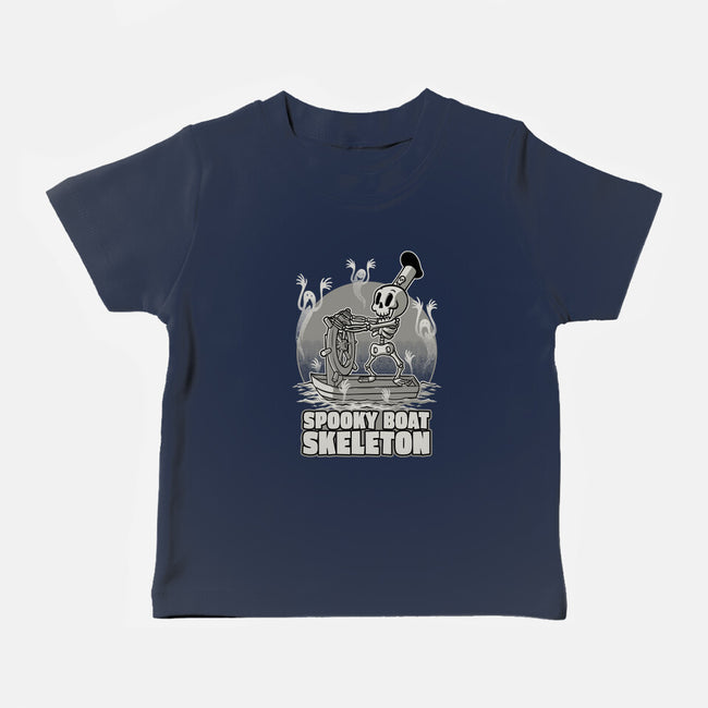 Spooky Boat Skeleton-Baby-Basic-Tee-Studio Mootant