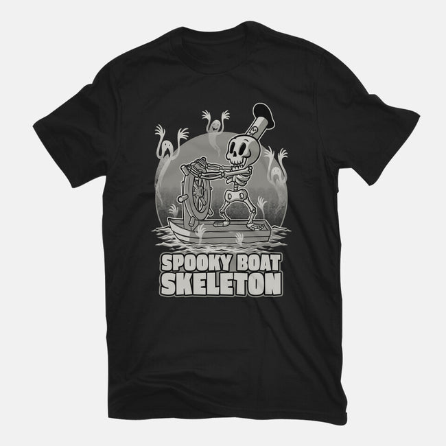 Spooky Boat Skeleton-Womens-Fitted-Tee-Studio Mootant