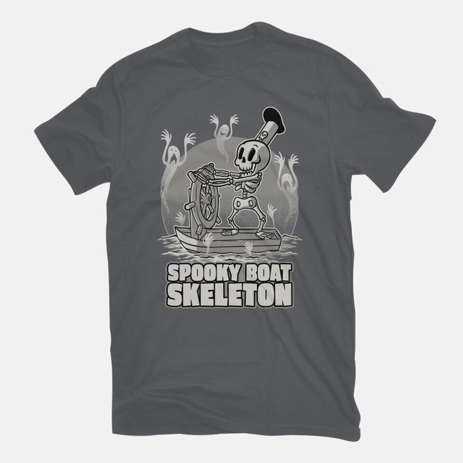 Spooky Boat Skeleton-Mens-Heavyweight-Tee-Studio Mootant