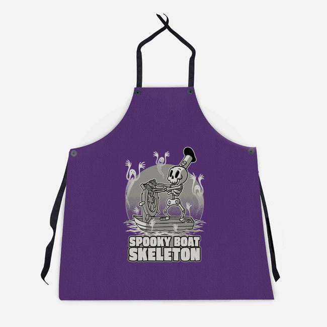 Spooky Boat Skeleton-Unisex-Kitchen-Apron-Studio Mootant