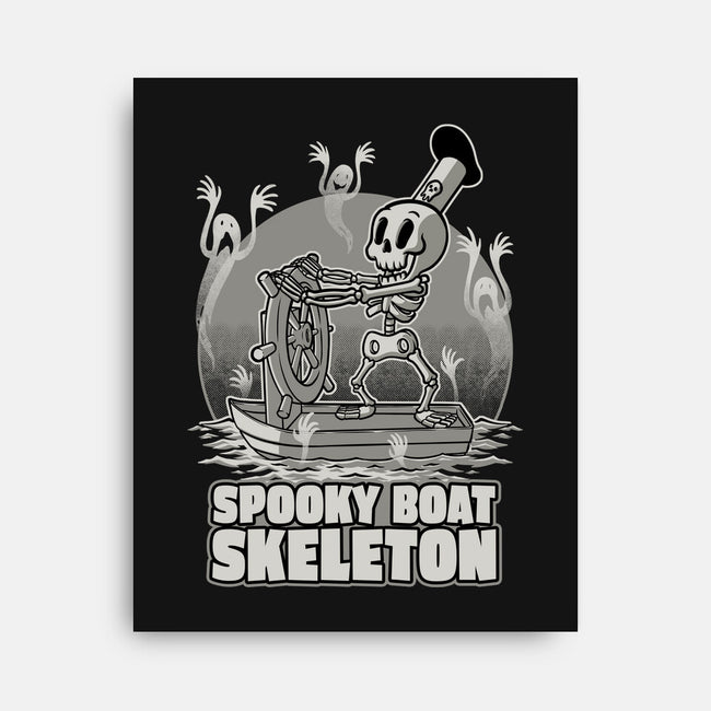 Spooky Boat Skeleton-None-Stretched-Canvas-Studio Mootant