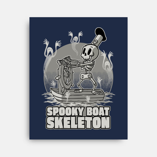 Spooky Boat Skeleton-None-Stretched-Canvas-Studio Mootant