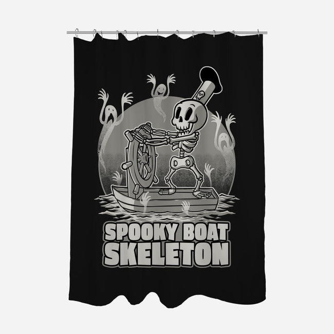 Spooky Boat Skeleton-None-Polyester-Shower Curtain-Studio Mootant