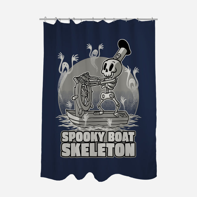 Spooky Boat Skeleton-None-Polyester-Shower Curtain-Studio Mootant