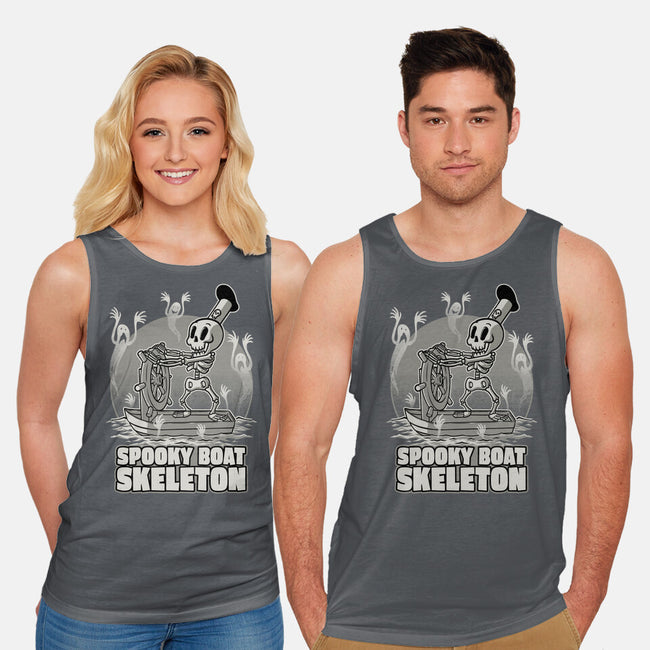 Spooky Boat Skeleton-Unisex-Basic-Tank-Studio Mootant