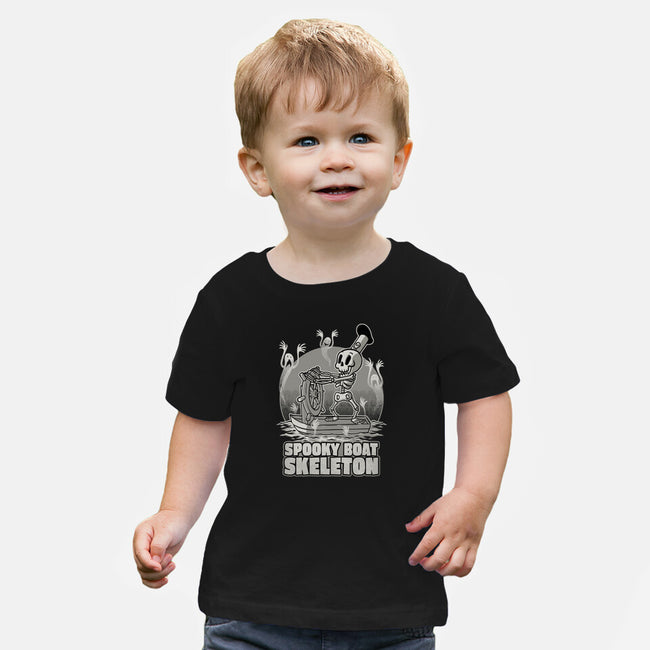 Spooky Boat Skeleton-Baby-Basic-Tee-Studio Mootant