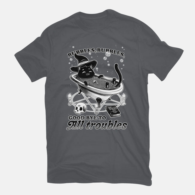 Bubble Bath Cat Witch-Womens-Fitted-Tee-Studio Mootant