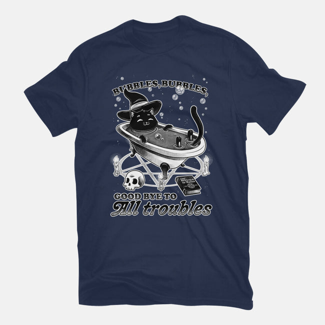 Bubble Bath Cat Witch-Mens-Basic-Tee-Studio Mootant