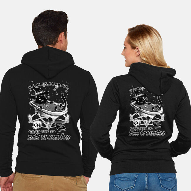 Bubble Bath Cat Witch-Unisex-Zip-Up-Sweatshirt-Studio Mootant