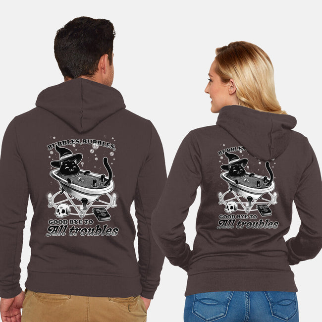 Bubble Bath Cat Witch-Unisex-Zip-Up-Sweatshirt-Studio Mootant