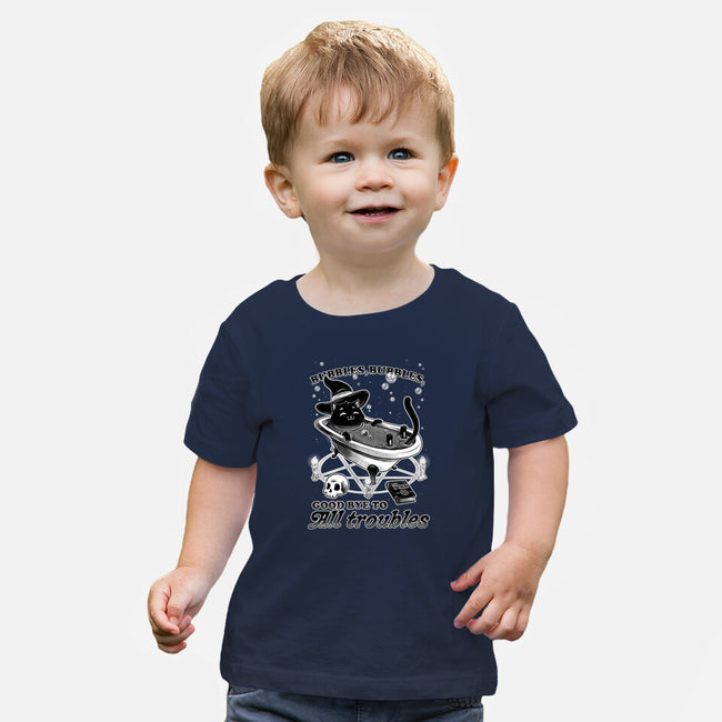 Bubble Bath Cat Witch-Baby-Basic-Tee-Studio Mootant