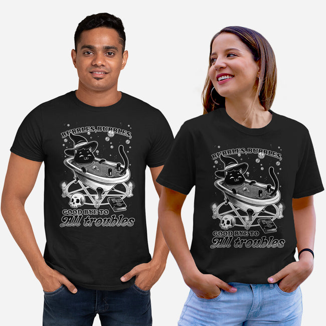 Bubble Bath Cat Witch-Unisex-Basic-Tee-Studio Mootant