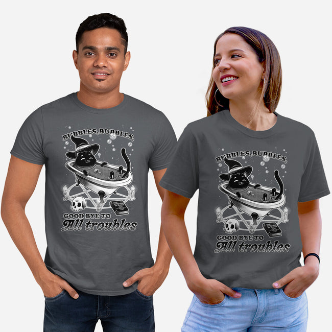 Bubble Bath Cat Witch-Unisex-Basic-Tee-Studio Mootant