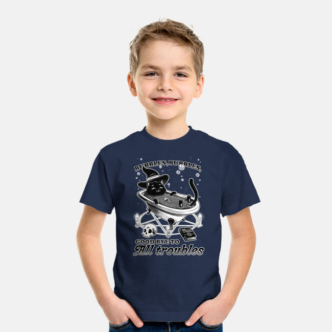 Bubble Bath Cat Witch-Youth-Basic-Tee-Studio Mootant