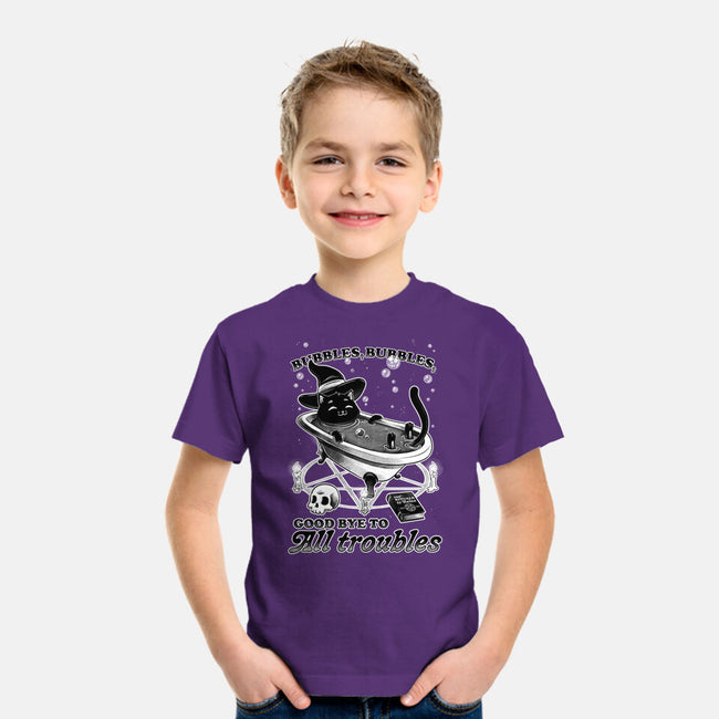 Bubble Bath Cat Witch-Youth-Basic-Tee-Studio Mootant