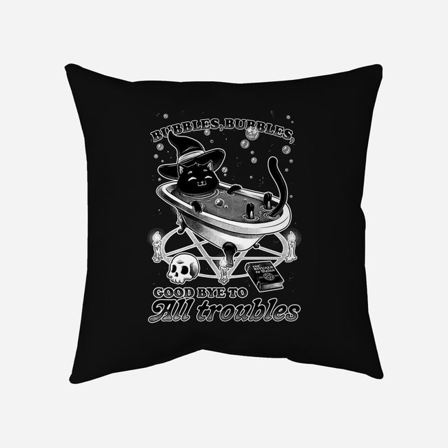 Bubble Bath Cat Witch-None-Removable Cover-Throw Pillow-Studio Mootant