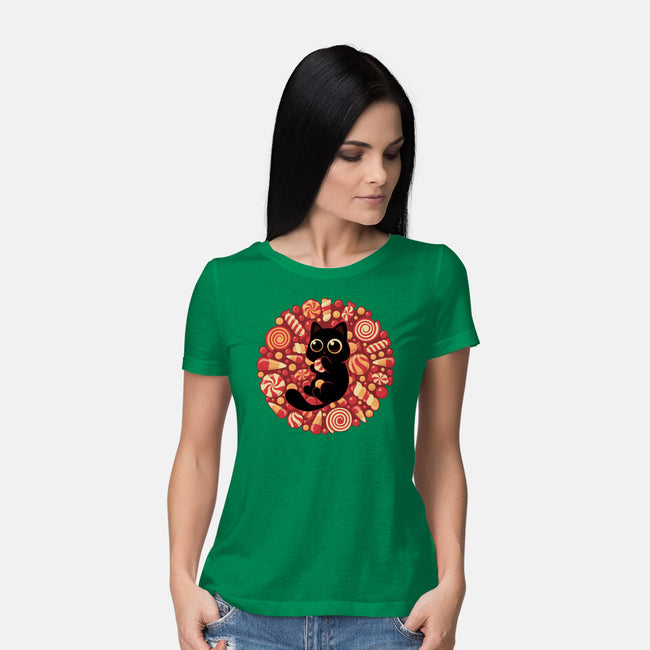 Kitty Candyland-Womens-Basic-Tee-erion_designs