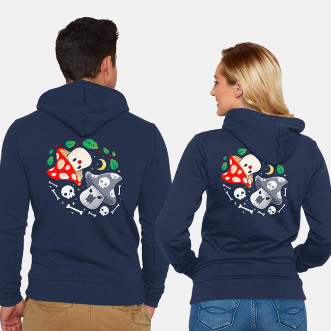 Dead Alive Mushrooms-Unisex-Zip-Up-Sweatshirt-Vallina84