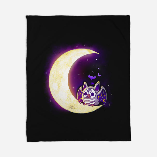 Bat Sweet Moon-None-Fleece-Blanket-Vallina84