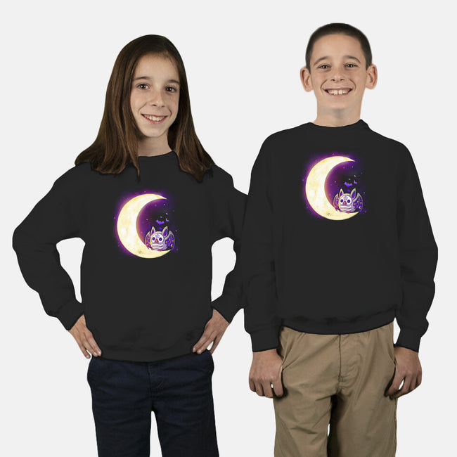 Bat Sweet Moon-Youth-Crew Neck-Sweatshirt-Vallina84