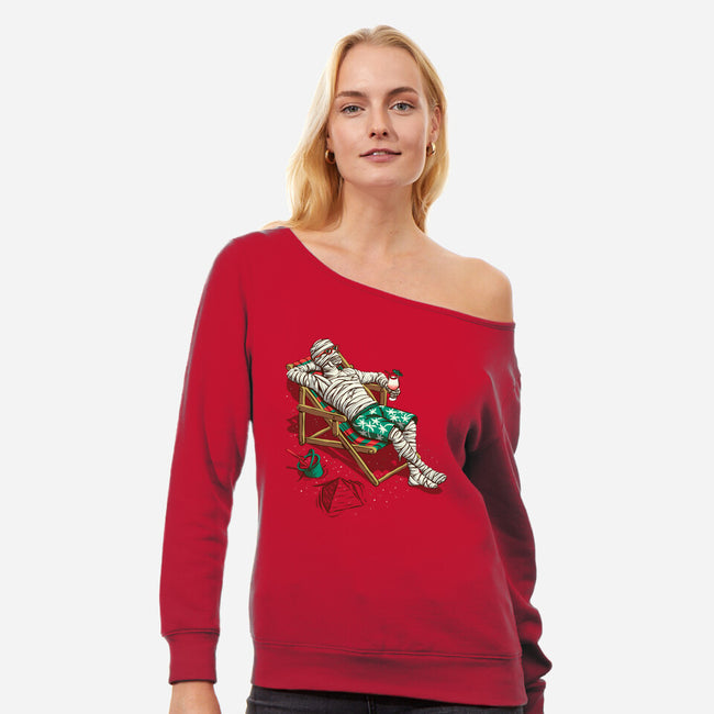 Mummy On Vacation-Womens-Off Shoulder-Sweatshirt-Ramos