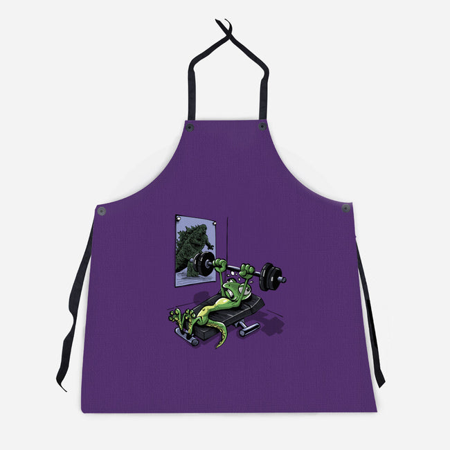 Training For Kaiju-Unisex-Kitchen-Apron-zascanauta