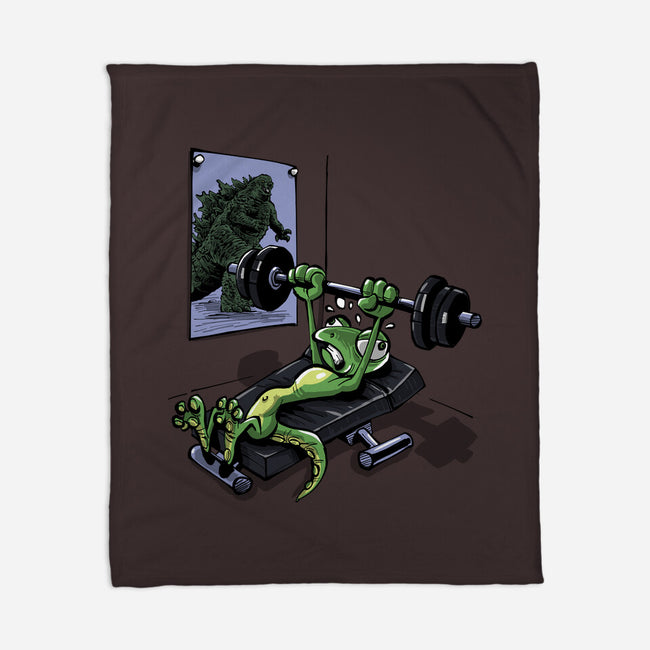 Training For Kaiju-None-Fleece-Blanket-zascanauta