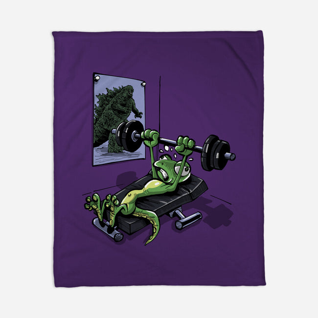 Training For Kaiju-None-Fleece-Blanket-zascanauta