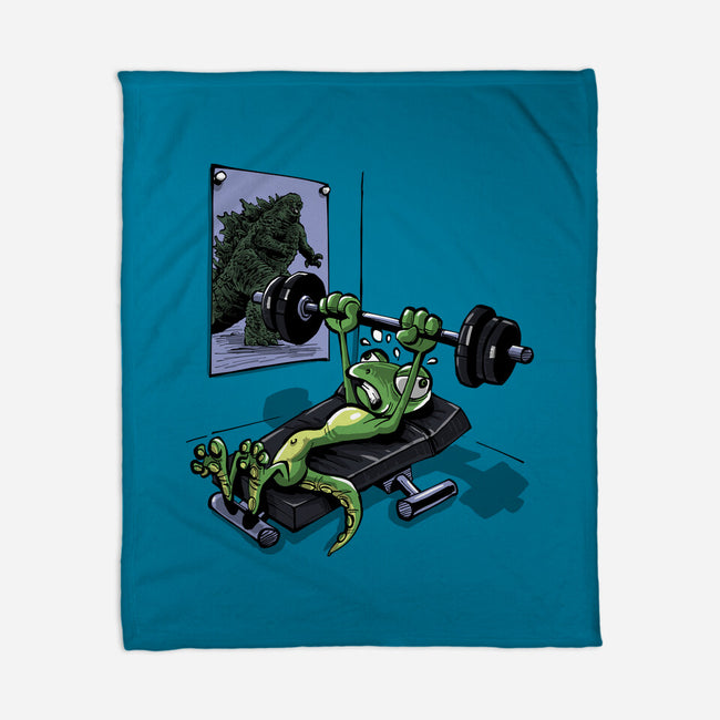 Training For Kaiju-None-Fleece-Blanket-zascanauta