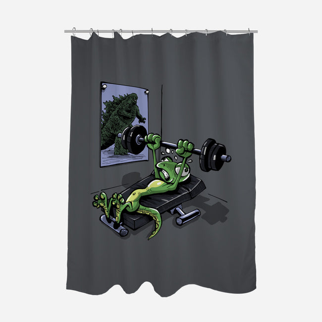 Training For Kaiju-None-Polyester-Shower Curtain-zascanauta