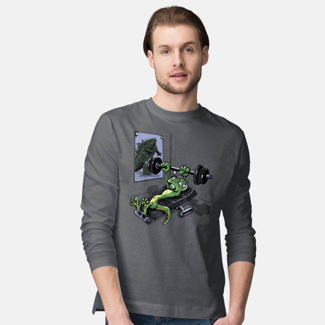 Training For Kaiju-Mens-Long Sleeved-Tee-zascanauta