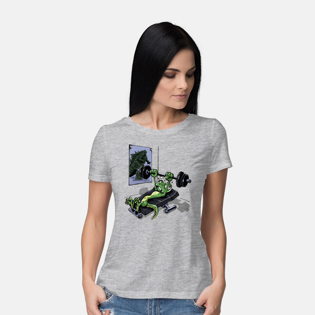 Training For Kaiju-Womens-Basic-Tee-zascanauta