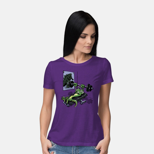 Training For Kaiju-Womens-Basic-Tee-zascanauta