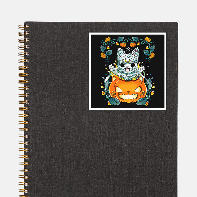 Mummy Pumpkin Cat-None-Glossy-Sticker-Vallina84