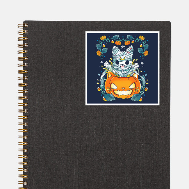 Mummy Pumpkin Cat-None-Glossy-Sticker-Vallina84