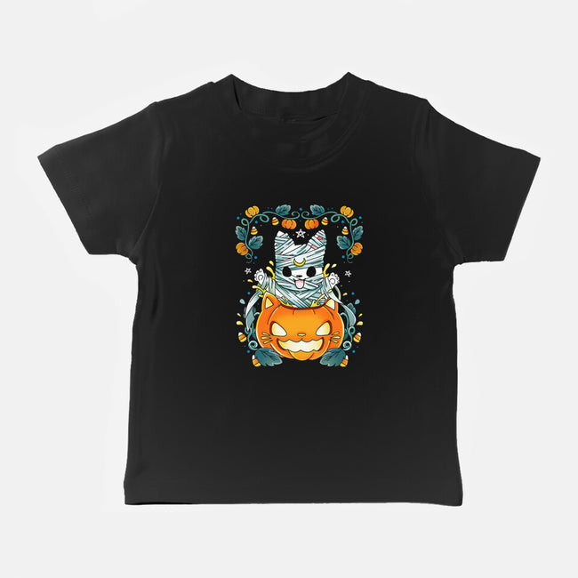 Mummy Pumpkin Cat-Baby-Basic-Tee-Vallina84